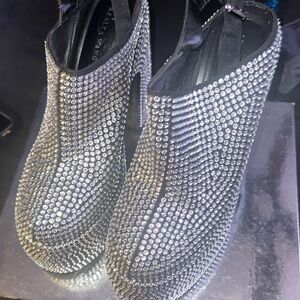 Dazzling AKIRA Silver Rhinestone Heels